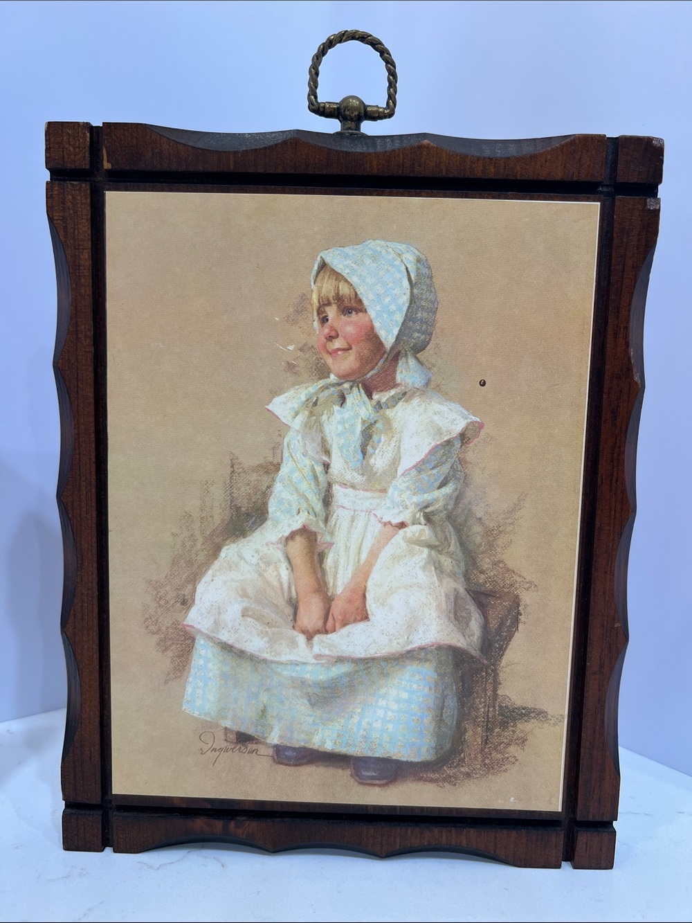Vintage James Ingwersen “Gary & Gretchen” Decorative Wood Wall Art Set - Picture 5 of 14